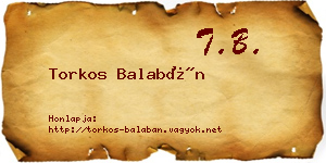 Torkos Balabán névjegykártya